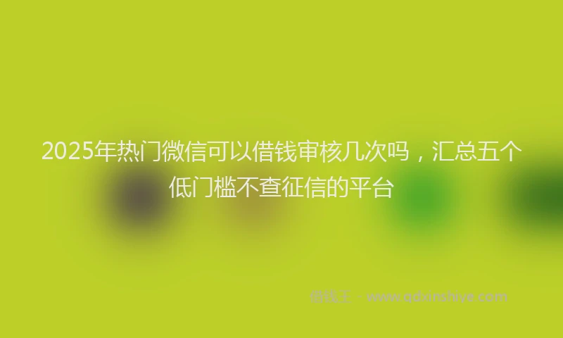 2025年热门微信可以借钱审核几次吗，汇总五个低门槛不查征信的平台