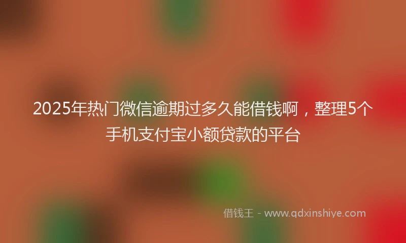 2025年热门微信逾期过多久能借钱啊，整理5个手机支付宝小额贷款的平台