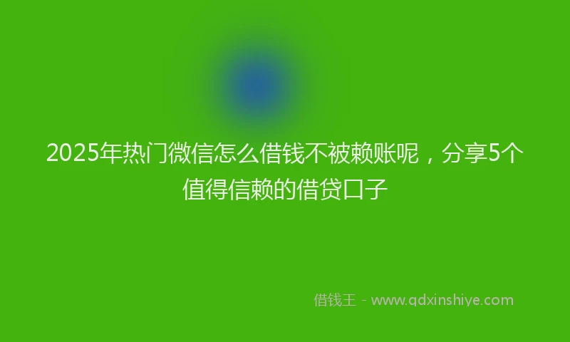 2025年热门微信怎么借钱不被赖账呢，分享5个值得信赖的借贷口子