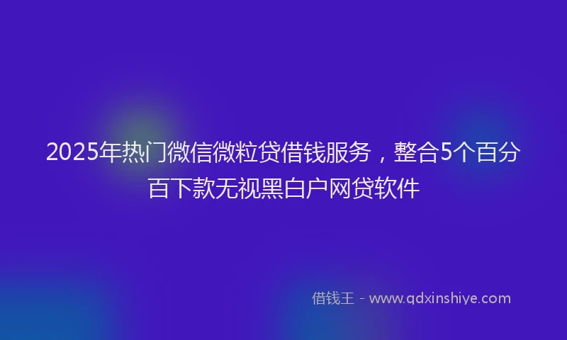 2025年热门微信微粒贷借钱服务，整合5个百分百下款无视黑白户网贷软件