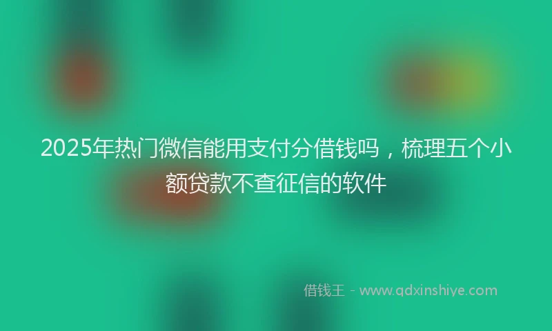 2025年热门微信能用支付分借钱吗，梳理五个小额贷款不查征信的软件