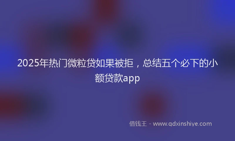 2025年热门微粒贷如果被拒，总结五个必下的小额贷款app