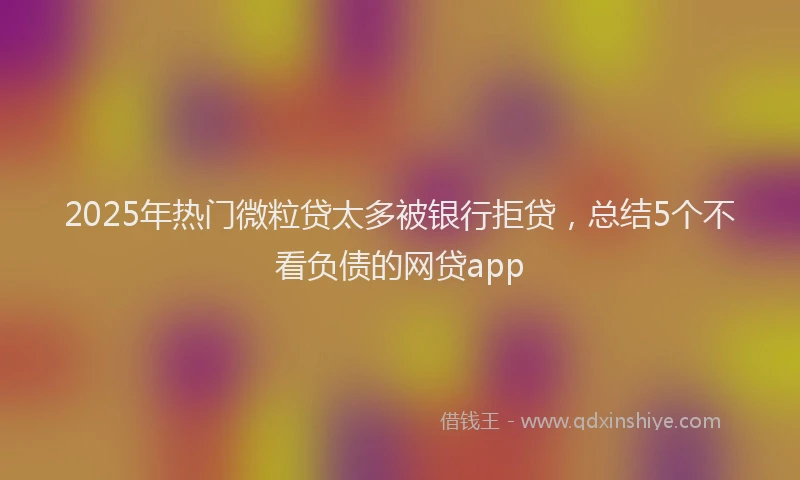 2025年热门微粒贷太多被银行拒贷，总结5个不看负债的网贷app