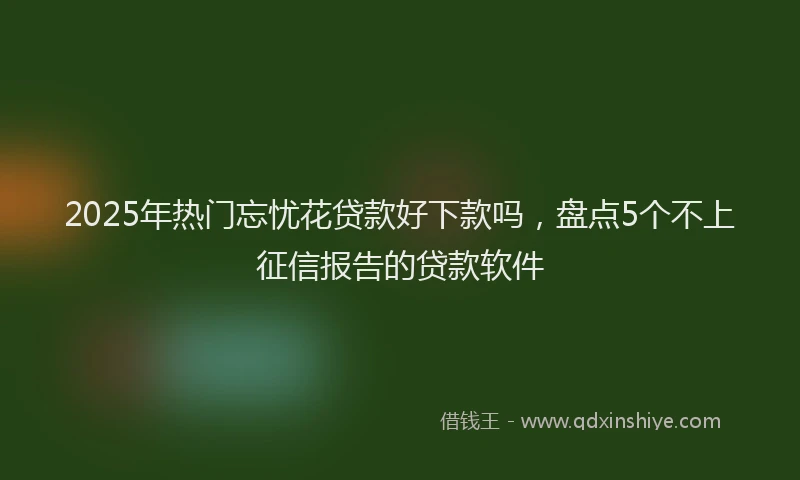 2025年热门忘忧花贷款好下款吗，盘点5个不上征信报告的贷款软件