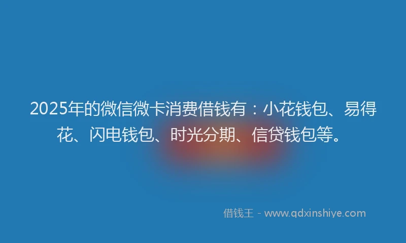2025年的微信微卡消费借钱有：小花钱包、易得花、闪电钱包、时光分期、信贷钱包等。