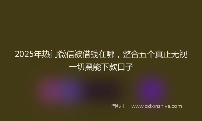 2025年热门微信被借钱在哪，整合五个真正无视一切黑能下款口子