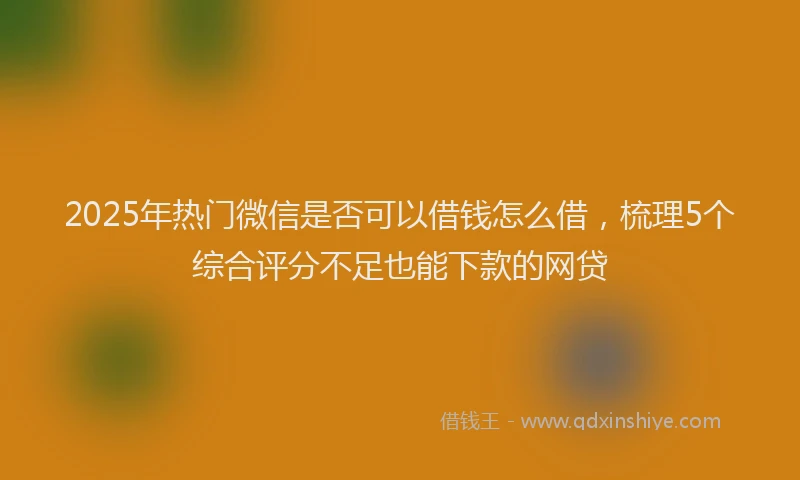 2025年热门微信是否可以借钱怎么借，梳理5个综合评分不足也能下款的网贷