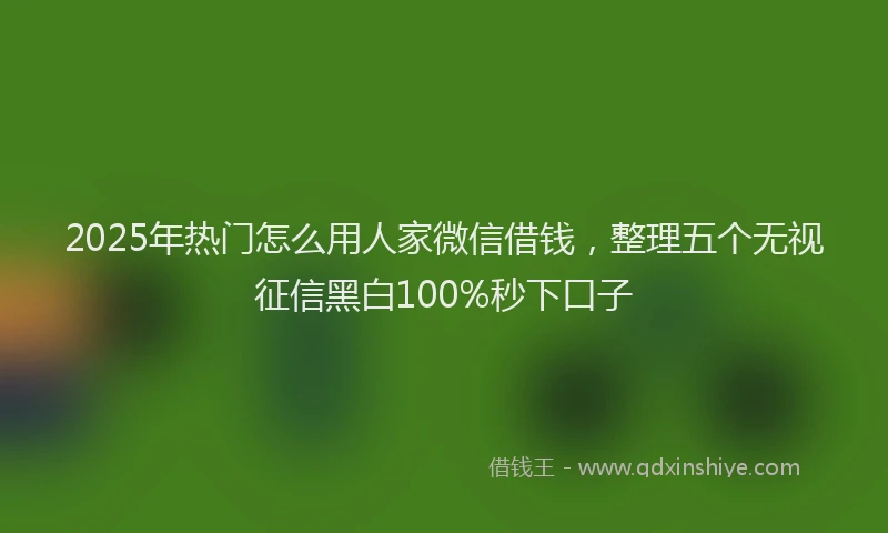 2025年热门怎么用人家微信借钱，整理五个无视征信黑白100%秒下口子