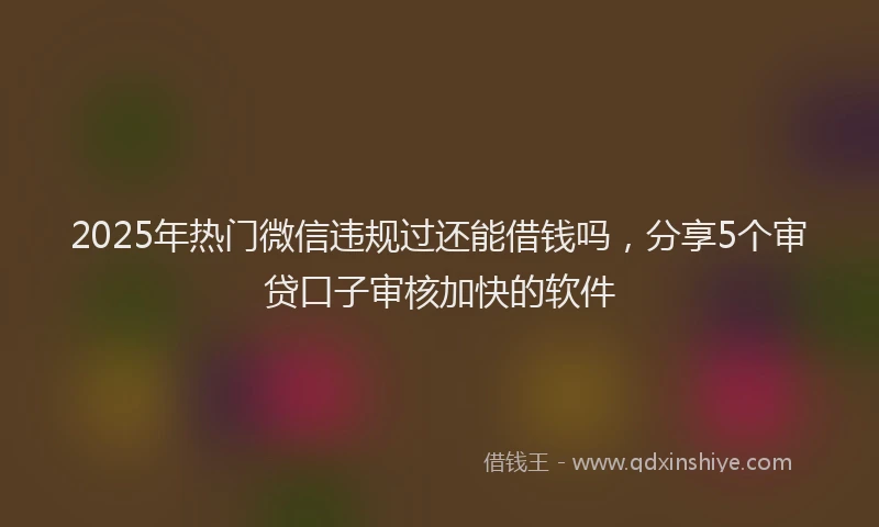 2025年热门微信违规过还能借钱吗，分享5个审贷口子审核加快的软件