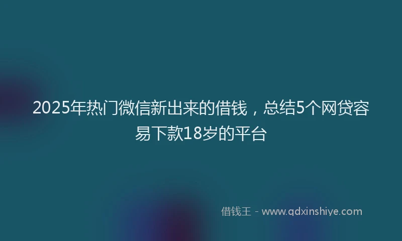 2025年热门微信新出来的借钱，总结5个网贷容易下款18岁的平台