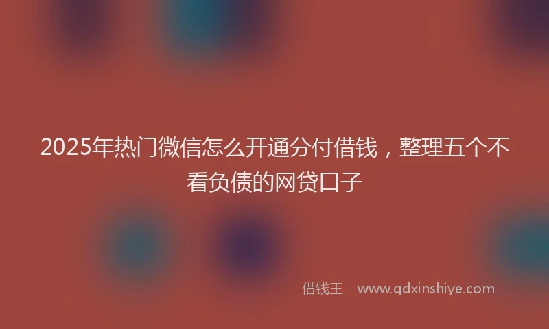 2025年热门微信怎么开通分付借钱，整理五个不看负债的网贷口子