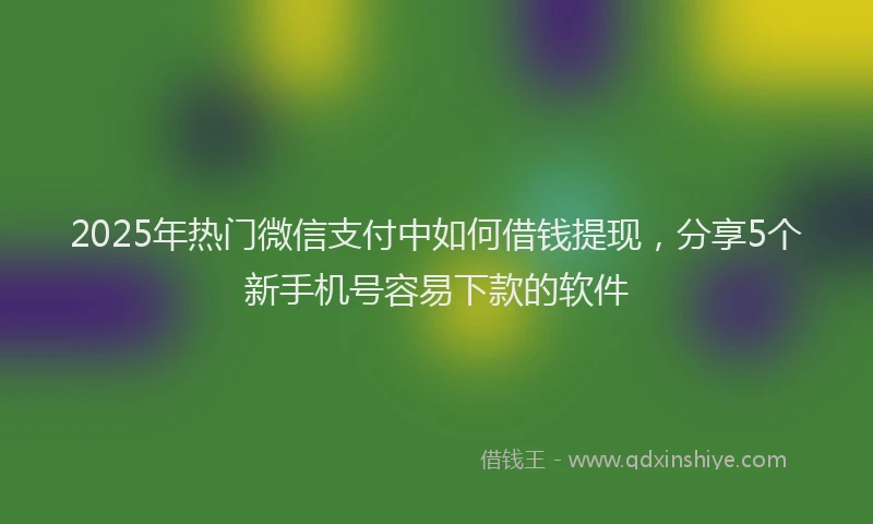 2025年热门微信支付中如何借钱提现，分享5个新手机号容易下款的软件
