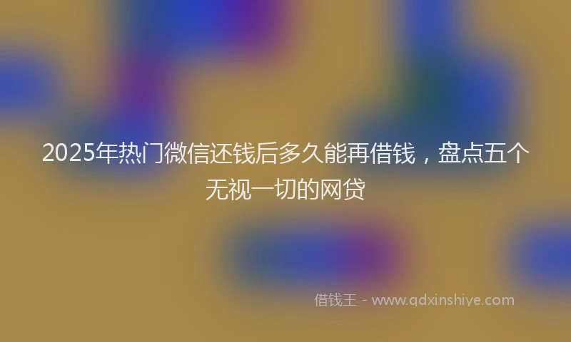 2025年热门微信还钱后多久能再借钱，盘点五个无视一切的网贷