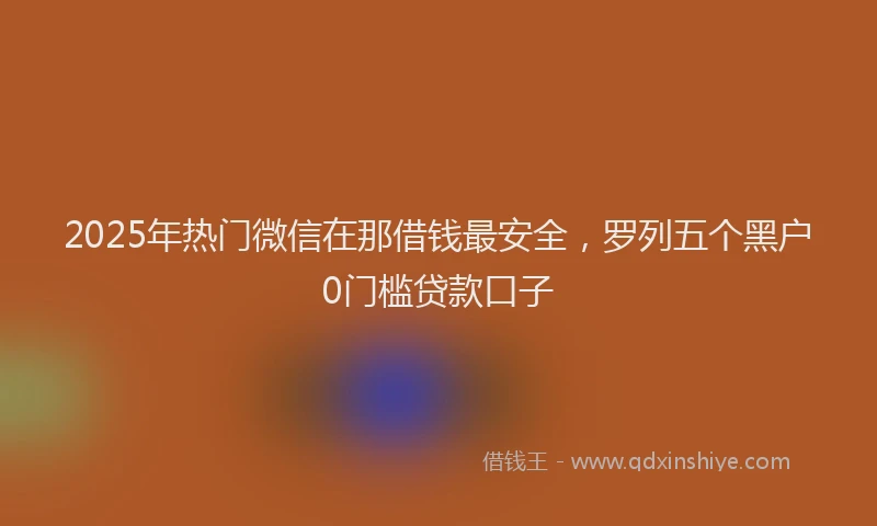 2025年热门微信在那借钱最安全，罗列五个黑户0门槛贷款口子