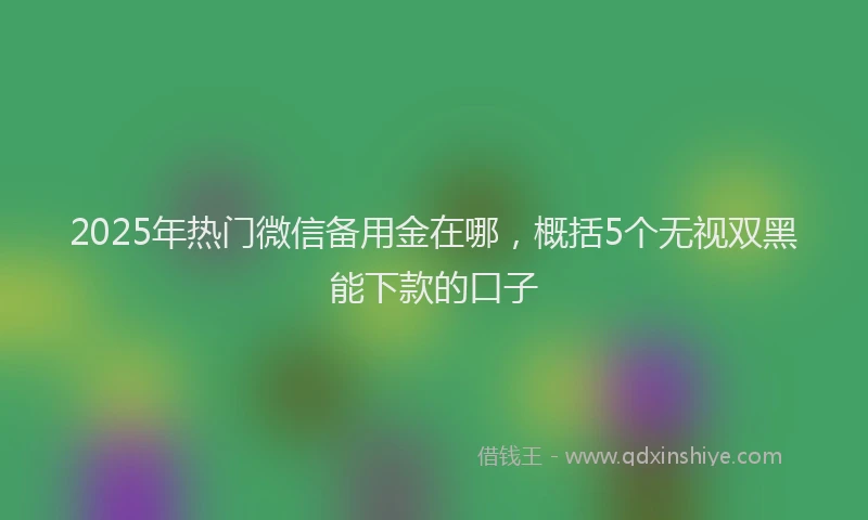 2025年热门微信备用金在哪，概括5个无视双黑能下款的口子