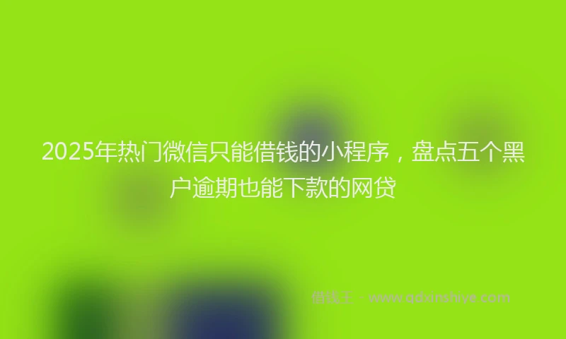 2025年热门微信只能借钱的小程序，盘点五个黑户逾期也能下款的网贷