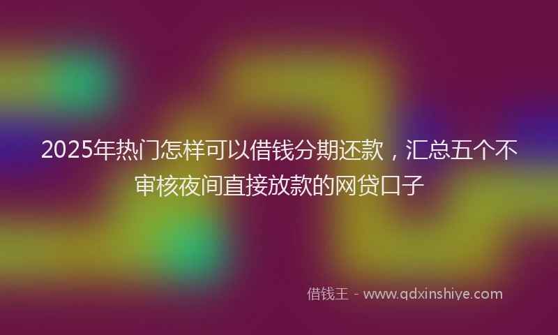 2025年热门怎样可以借钱分期还款，汇总五个不审核夜间直接放款的网贷口子