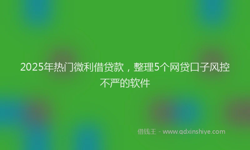 2025年热门微利借贷款，整理5个网贷口子风控不严的软件