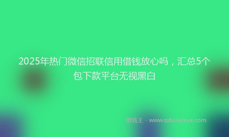 2025年热门微信招联信用借钱放心吗，汇总5个包下款平台无视黑白