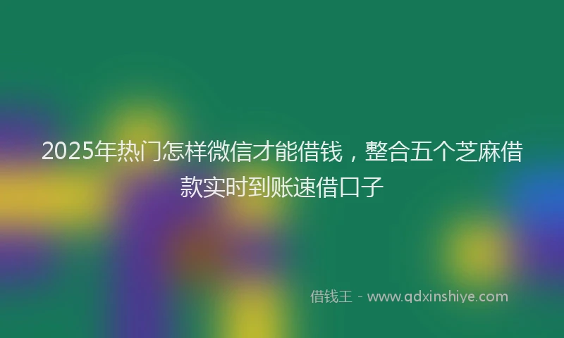 2025年热门怎样微信才能借钱，整合五个芝麻借款实时到账速借口子