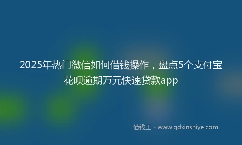 2025年热门微信如何借钱操作，盘点5个支付宝花呗逾期万元快速贷款app