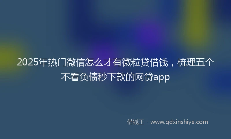 2025年热门微信怎么才有微粒贷借钱，梳理五个不看负债秒下款的网贷app