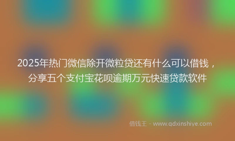 2025年热门微信除开微粒贷还有什么可以借钱，分享五个支付宝花呗逾期万元快速贷款软件