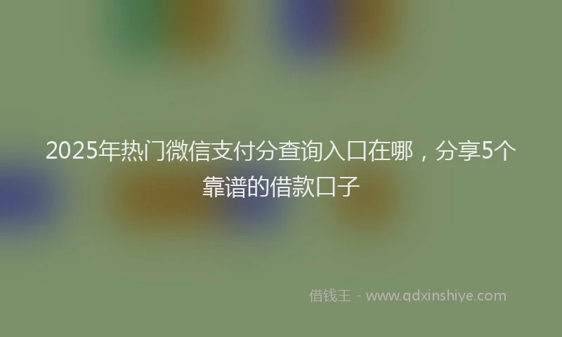 2025年热门微信支付分查询入口在哪，分享5个靠谱的借款口子
