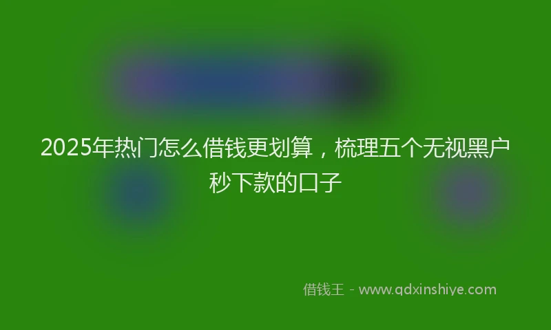 2025年热门怎么借钱更划算，梳理五个无视黑户秒下款的口子