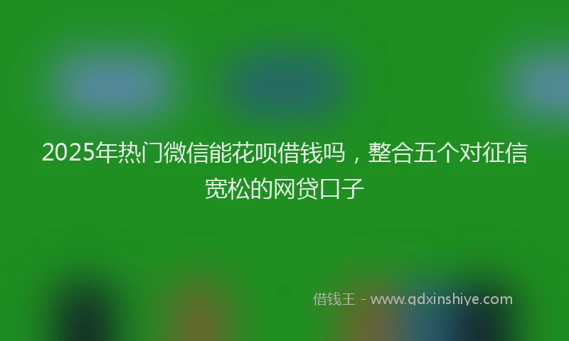 2025年热门微信能花呗借钱吗，整合五个对征信宽松的网贷口子