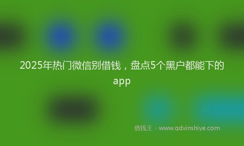 2025年热门微信别借钱，盘点5个黑户都能下的app
