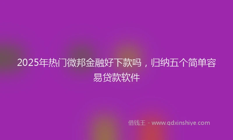 2025年热门微邦金融好下款吗，归纳五个简单容易贷款软件