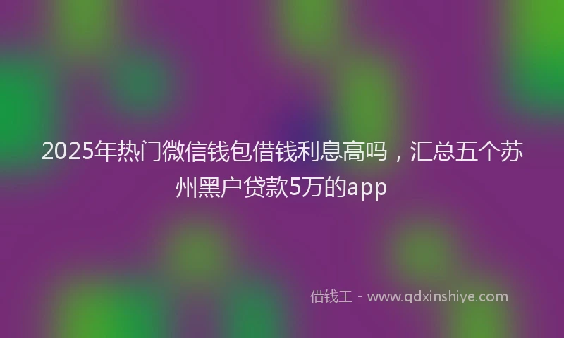 2025年热门微信钱包借钱利息高吗，汇总五个苏州黑户贷款5万的app