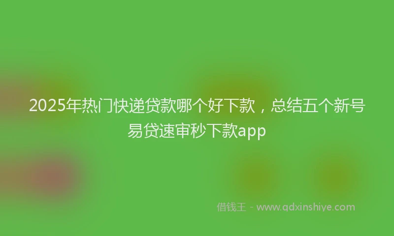 2025年热门快递贷款哪个好下款，总结五个新号易贷速审秒下款app