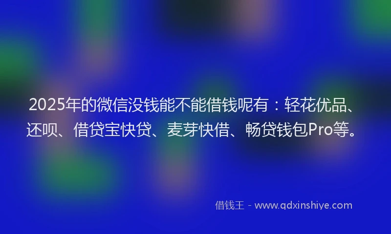 2025年的微信没钱能不能借钱呢有：轻花优品、还呗、借贷宝快贷、麦芽快借、畅贷钱包Pro等。