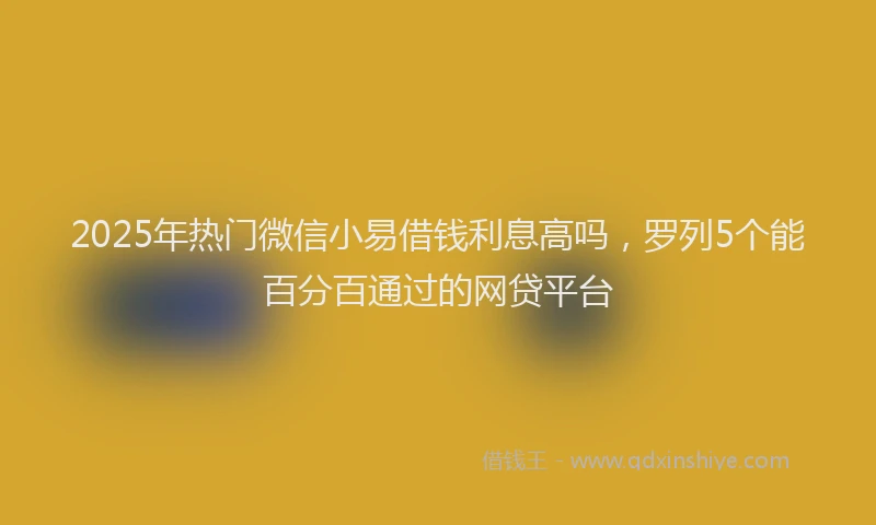 2025年热门微信小易借钱利息高吗，罗列5个能百分百通过的网贷平台