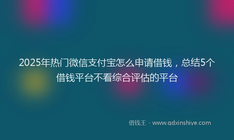 2025年热门微信支付宝怎么申请借钱，总结5个借钱平台不看综合评估的平台