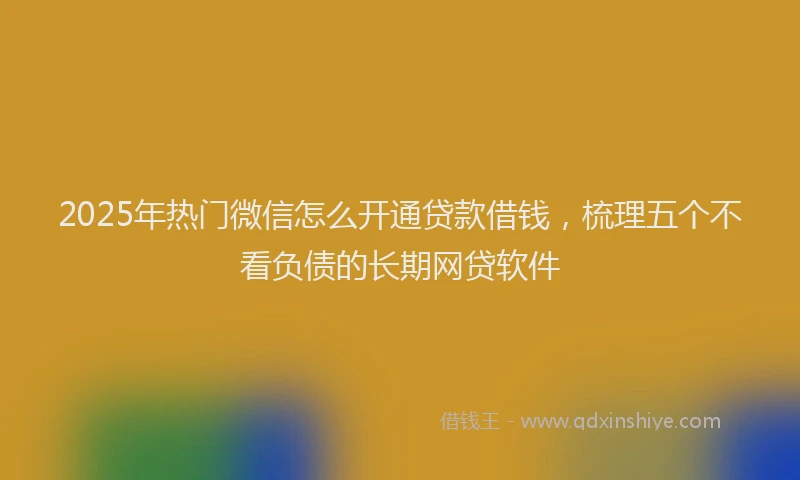 2025年热门微信怎么开通贷款借钱，梳理五个不看负债的长期网贷软件