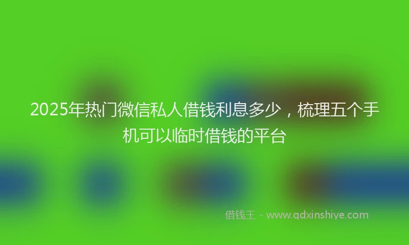 2025年热门微信私人借钱利息多少，梳理五个手机可以临时借钱的平台