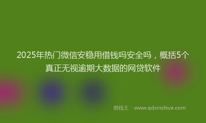 2025年热门微信安稳用借钱吗安全吗，概括5个真正无视逾期大数据的网贷软件