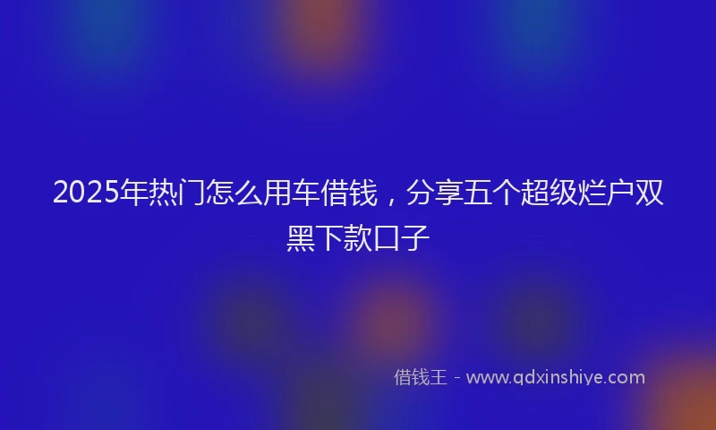 2025年热门怎么用车借钱，分享五个超级烂户双黑下款口子