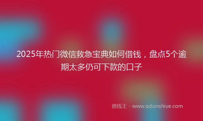 2025年热门微信救急宝典如何借钱，盘点5个逾期太多仍可下款的口子