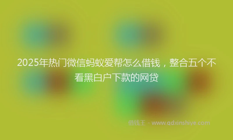 2025年热门微信蚂蚁爱帮怎么借钱，整合五个不看黑白户下款的网贷