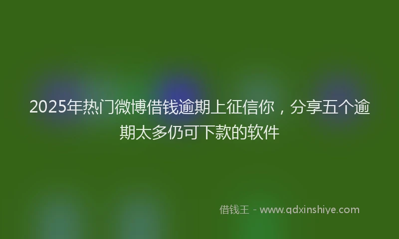 2025年热门微博借钱逾期上征信你，分享五个逾期太多仍可下款的软件
