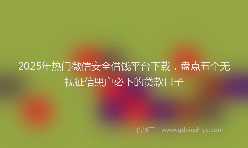 2025年热门微信安全借钱平台下载，盘点五个无视征信黑户必下的贷款口子