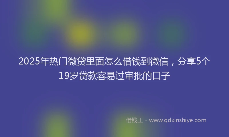 2025年热门微贷里面怎么借钱到微信，分享5个19岁贷款容易过审批的口子
