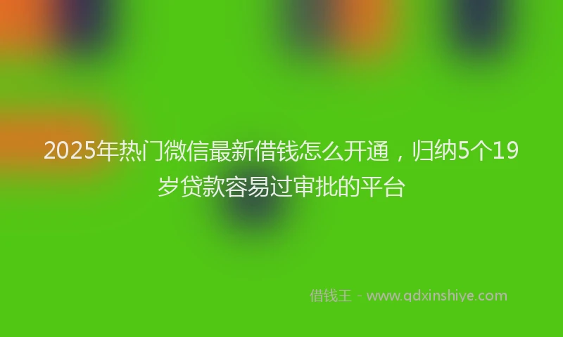 2025年热门微信最新借钱怎么开通，归纳5个19岁贷款容易过审批的平台
