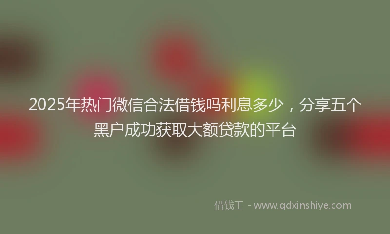 2025年热门微信合法借钱吗利息多少，分享五个黑户成功获取大额贷款的平台