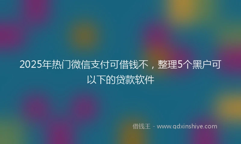 2025年热门微信支付可借钱不，整理5个黑户可以下的贷款软件