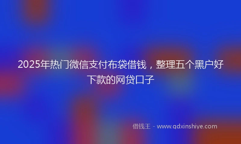 2025年热门微信支付布袋借钱，整理五个黑户好下款的网贷口子